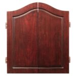 Hathaway Games Outlaw Free Standing Dartboard & Cabinet Set - Cherry Finish - Image 2